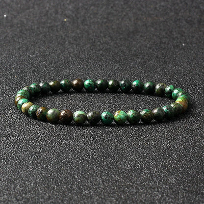 4mm Natural Stone Bead Stretch Bracelet for Men & Women – Agate Lava Handmade Reiki Crystal Jewelry