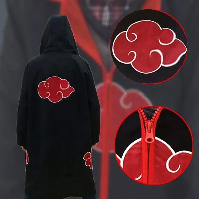 Naruto Hokage Cosplay Costume - Black and White Ninja Outfit with Itachi Akatsuki and Fourth Hokage Cape