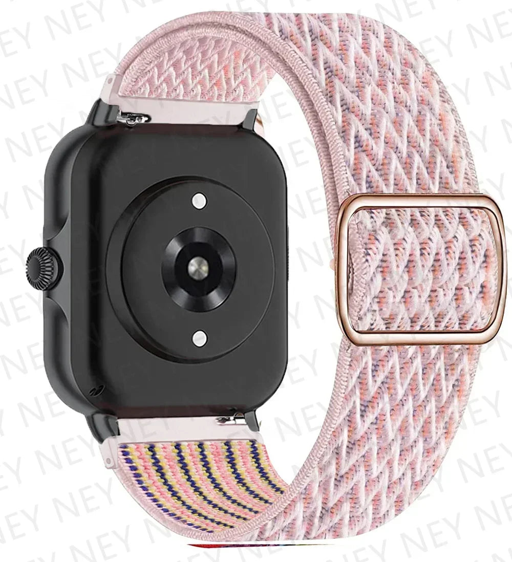 Nylon Elastic Watch Band for Amazfit GTS/GTR 4-3-2, Stratos & Bip Series – Bohemian Shiny Adjustable 20mm/22mm Strap