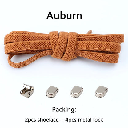 No-Tie Elastic Shoelaces – One Size Fits All Sneakers for Adults & Kids, Flat Tieless Shoestrings
