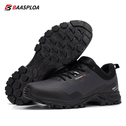 Baasploa Men's Waterproof Hiking Shoes – Anti-Skid, Wear-Resistant Outdoor Sneakers for Travel & Sports