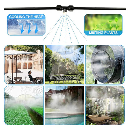 DIY Quiet Misting Cooling Kit – DC24V Pump Fog Nozzle Sprayer System for Patio, Garden, Greenhouse & Backyard Cooling