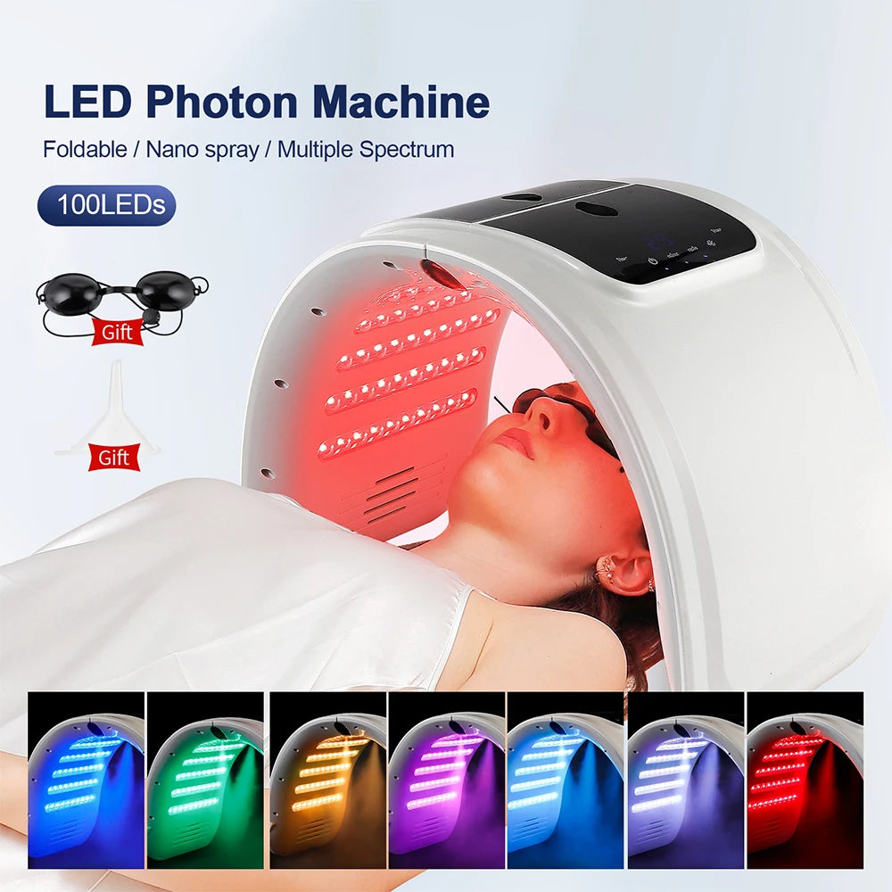 Foreverlily LED Face Mask PDT Machine – 7 Colors Light Photon Skin Rejuvenation, Facial & Body Beauty Spa with Nano Spray Mist