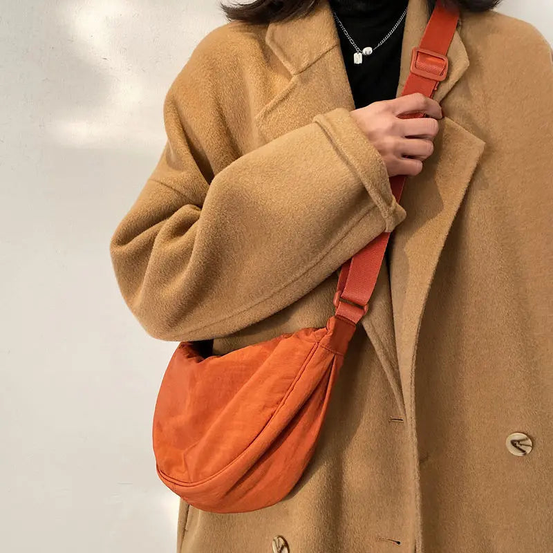 Upgraded Women's Messenger Bag – Simple Design Nylon Hobo, Small Vintage Shoulder Purse & Cloth Handbag