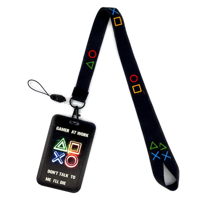 Gamer Card Holder Neck Strap Lanyard – Key, ID & Phone Badge Holder with Cool Hanging Rope