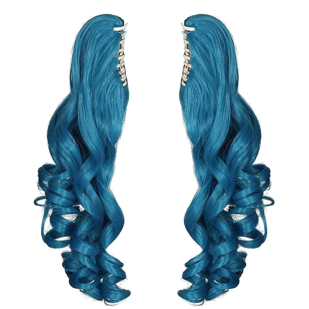 HAIRJOY Women's Long Curly Synthetic Cosplay Wig with 2 Ponytails – Halloween & Party Wig
