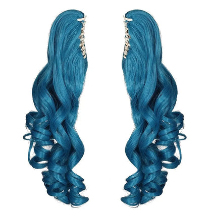 HAIRJOY Women's Long Curly Synthetic Cosplay Wig with 2 Ponytails – Halloween & Party Wig