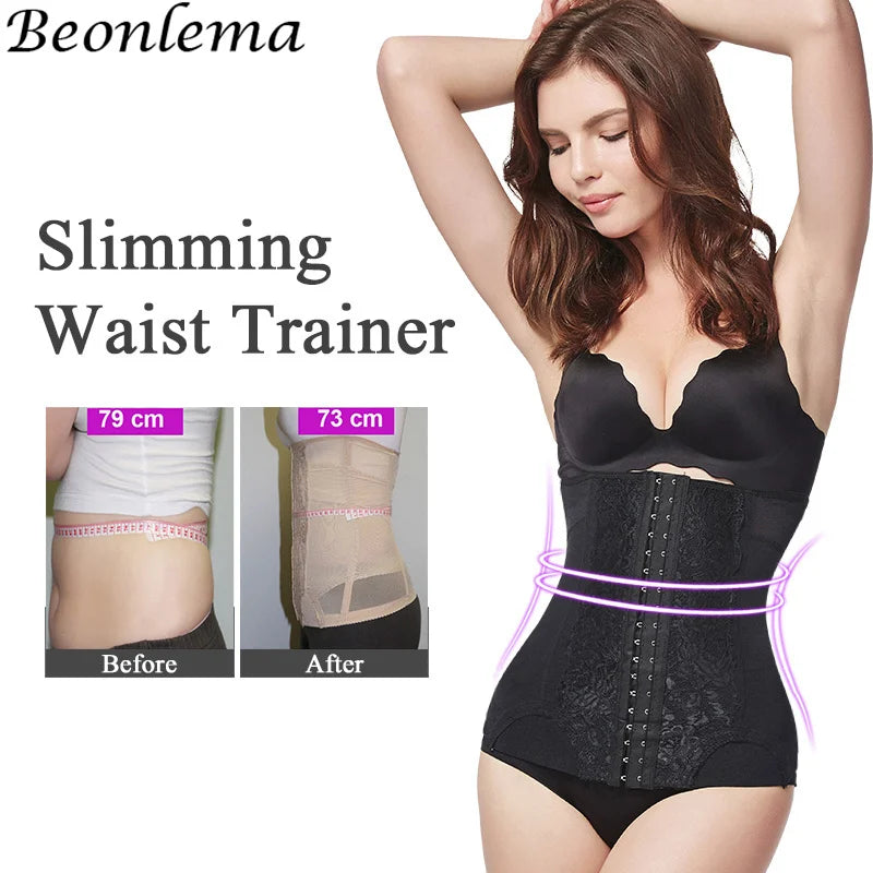 Colombian Mesh Embroidered Waist Trainer Corset Body Shaper for Women – Belly Control Shapewear