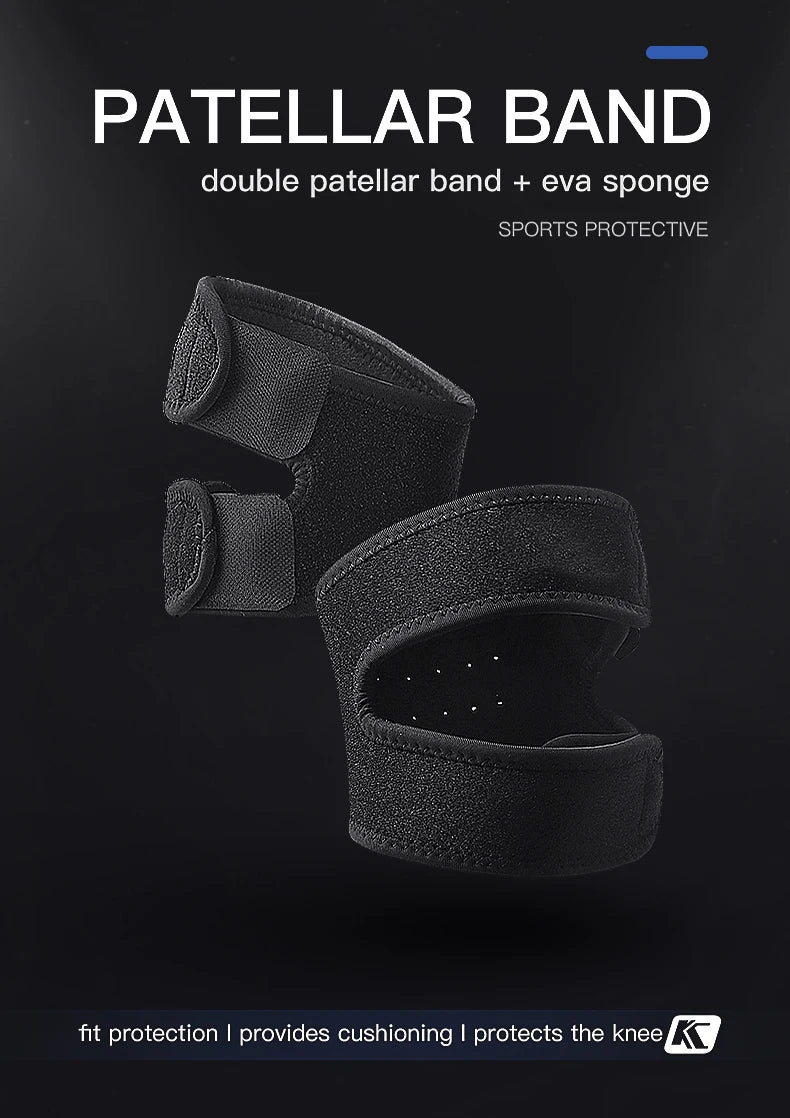 Pressurized Knee Wrap Sleeve — Elastic Support Braces with Pad for Basketball, Tennis & Cycling