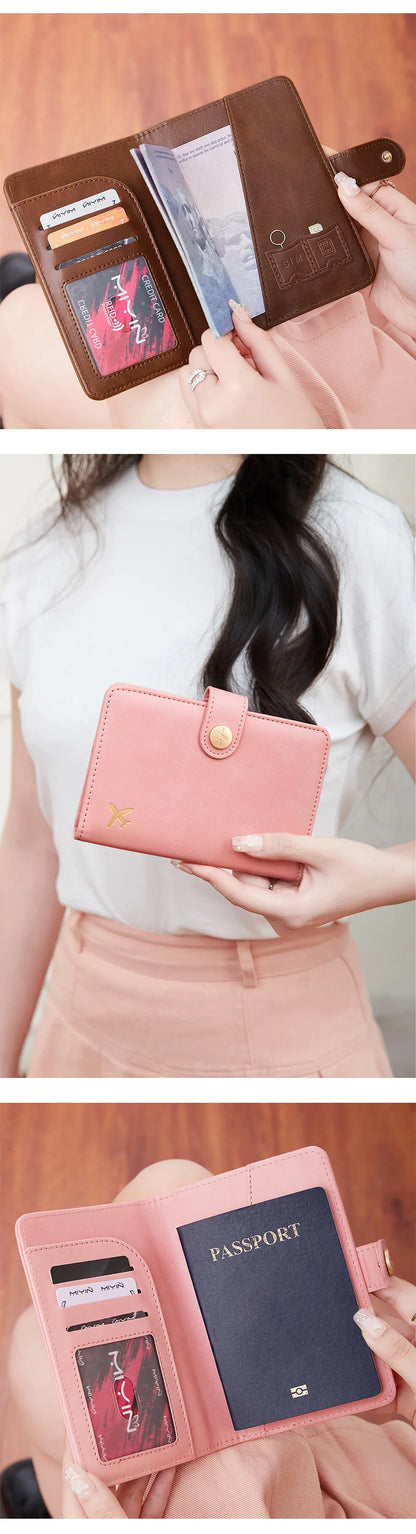 Minimalist RFID Passport Clip Multifunctional PU Leather Wallet – ID & Credit Card Holder Travel Accessory