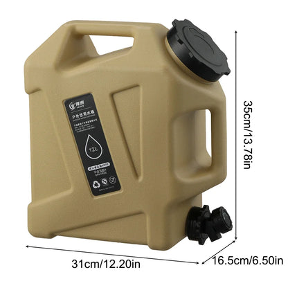12L Portable Camping Water Container – Large Capacity Outdoor Water Bucket with Detachable Faucet for Picnic & Travel