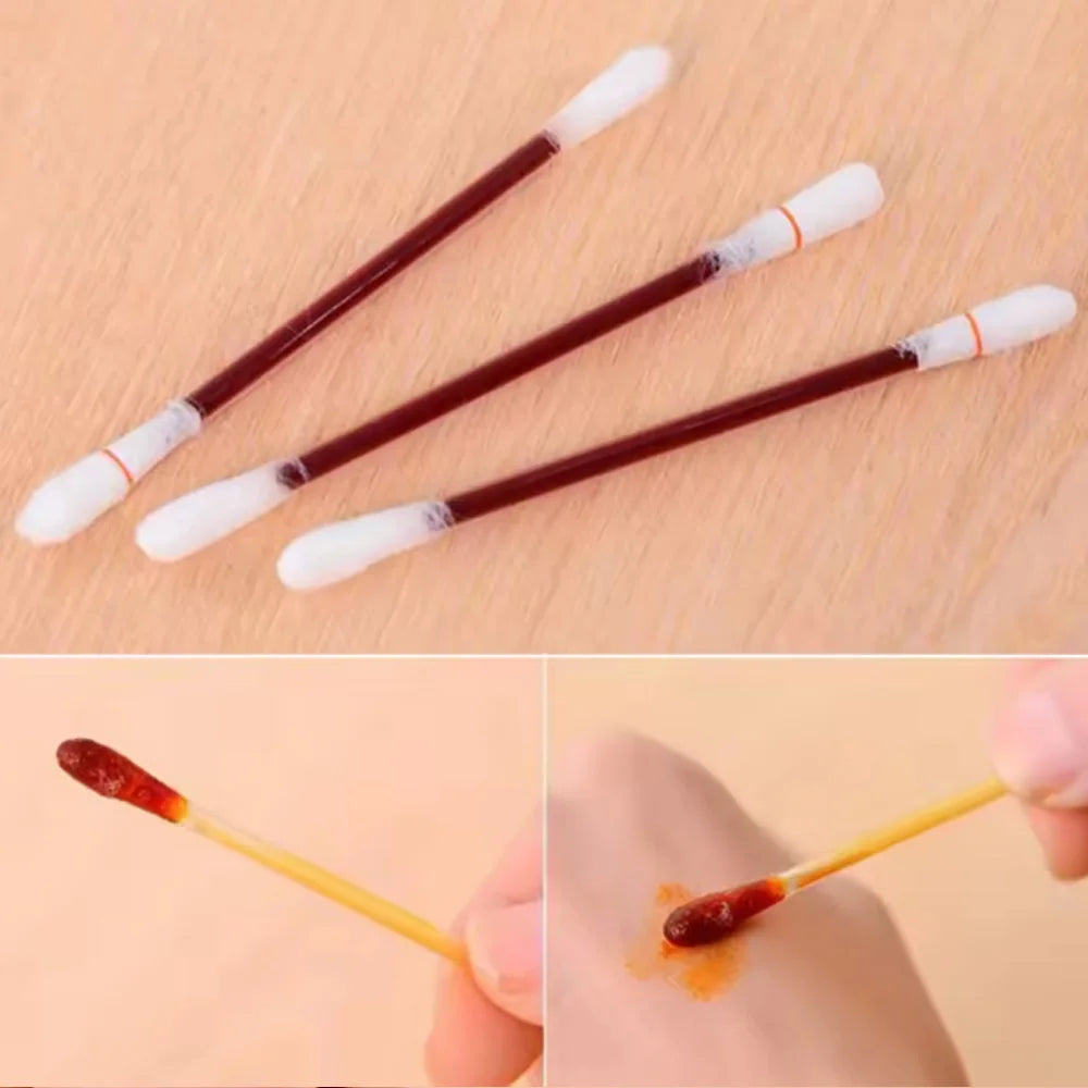 50-Piece Disposable Iodine Cotton Swabs – Antiseptic First Aid Sticks for Wound Care and Emergency Kits