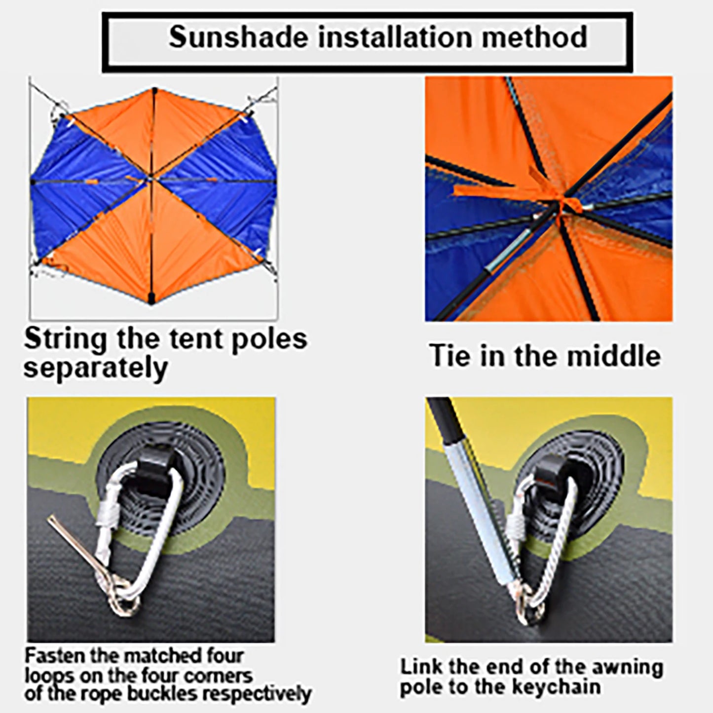 4-Person Boat Sun Shelter – Waterproof UV Protection Canopy for Kayak, Canoe & Inflatable Boat