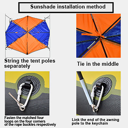 4-Person Boat Sun Shelter – Waterproof UV Protection Canopy for Kayak, Canoe & Inflatable Boat