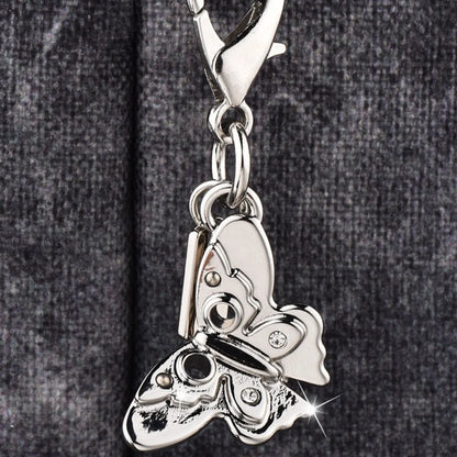Fashion Bear Cherry Flower Keychain – Metal Y2K Letter C Bag Pendant & Car Key Ring Jewelry Gift for Women