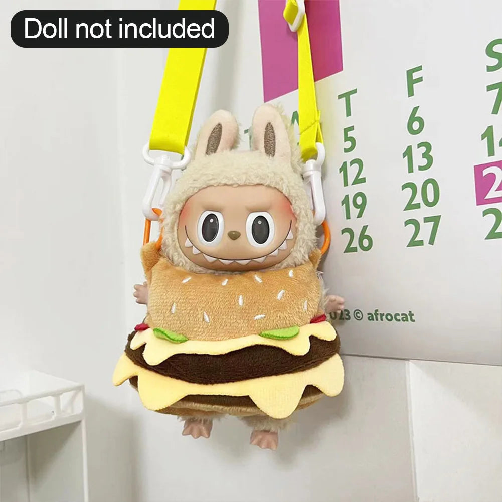 17cm Labubu Doll Clothes — DIY Accessories Heartbeat Long-Eared Furry Rabbit Costume | Cartoon Dress-Up Outfit