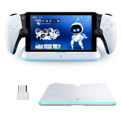 HONCAM Charging Dock Station for PlayStation Portal – RGB Light Stand with 7 Modes & Safe Tri-Protection Charging Base