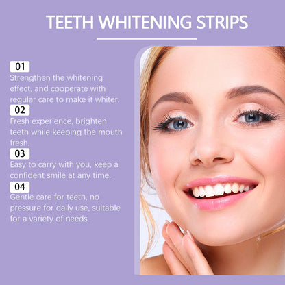Purple Teeth Whitening Strips - Stain Removing Oral Care Strips for a Brighter Smile