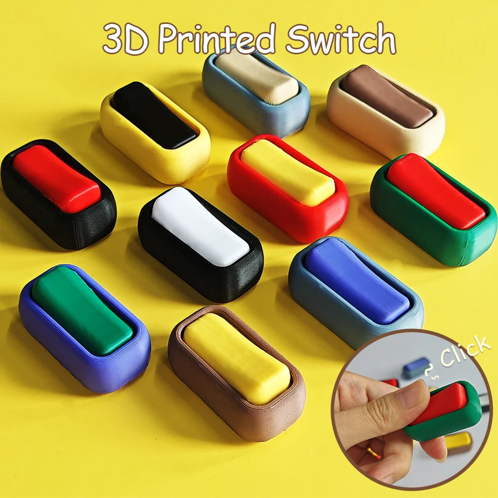 Switch Fidget Toy — 3D Printed Click & Pop Stress Relief Toy, Portable Anxiety-Relief Fingertip Simulator