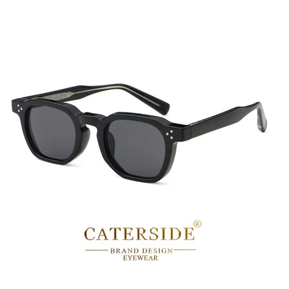 CATERSIDE Retro Punk Square Sunglasses – 2-Piece Fashion Set for Men & Women, Party & Festival Gift Glasses