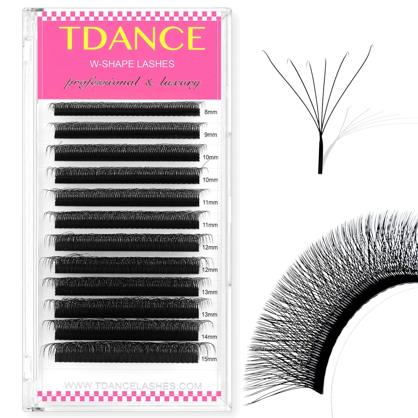 TDANCE 3D–6D Premade Fan Eyelash Extensions – W Style Faux Mink Natural Soft Volume Bloom Lashes