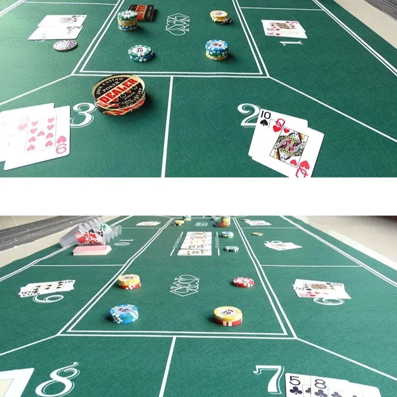 180x90cm Non-Woven Casino Tablecloth – Texas Hold'em Poker Game Mat for Home Party & Entertainment
