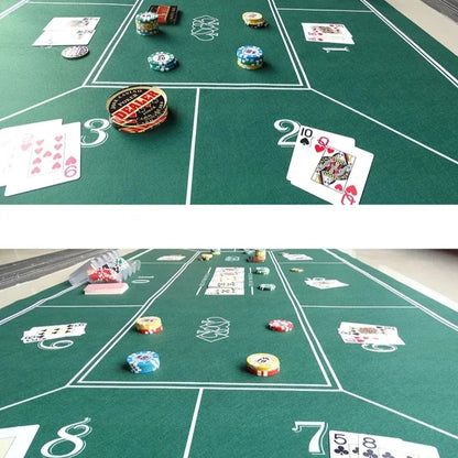 180x90cm Non-Woven Casino Tablecloth – Texas Hold'em Poker Game Mat for Home Party & Entertainment