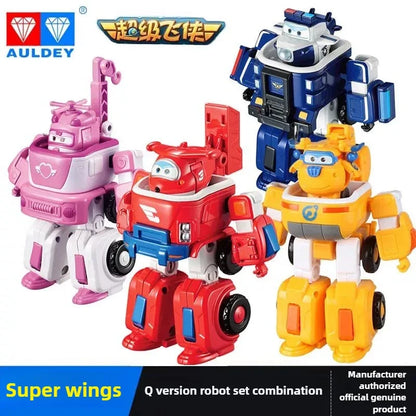 Auldey Super Wings Q Bao Police Transforming Robot Figure - Rescue Fire Truck Action Toy for Kids
