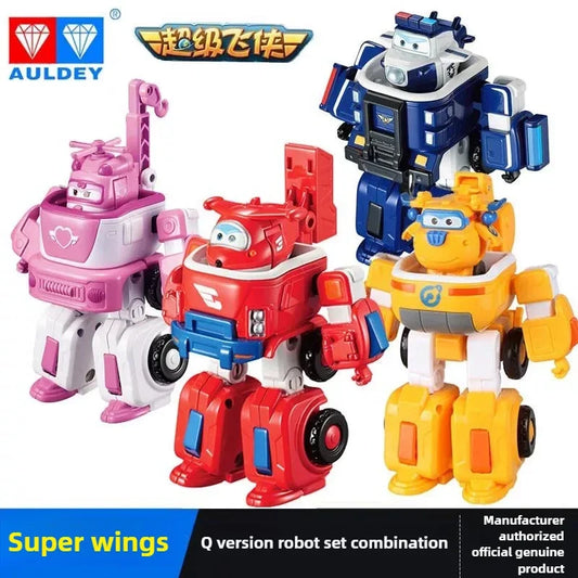 Auldey Super Wings Q Bao Police Transforming Robot Figure - Rescue Fire Truck Action Toy for Kids