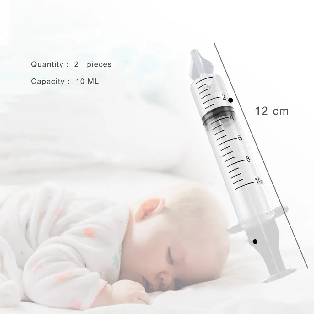 Baby Nasal Cleaner Syringe Set – 2-Piece 10mL Infant Nose Washer and Aspirator Tool