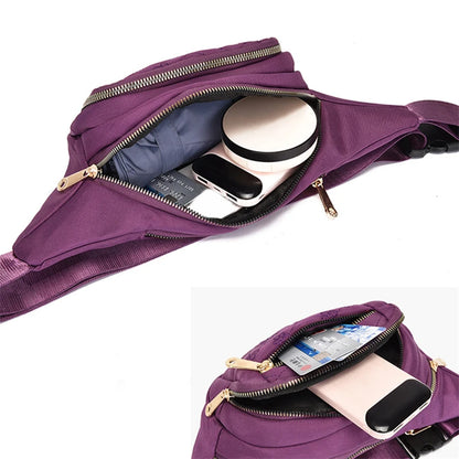 Women's Waterproof Waist Bag - Designer Oxford Cloth Crossbody Chest Bag, Fashionable Fanny Pack and Banana Hip Purse