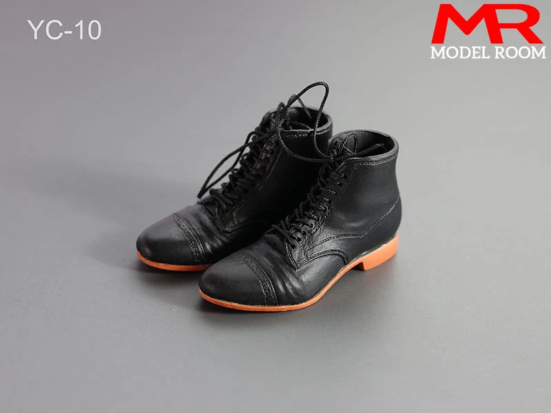 1/6 Scale Male Lace-Up Rubber Boots — Solid Soldier Shoes for 12'' Action Figures with Detachable Feet Dolls