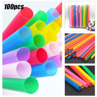 100pcs Thick Milkshake Straws - 210x11mm Boba Tea Smoothie Straws for Drinks, Cafes & Bar Beverage Accessories