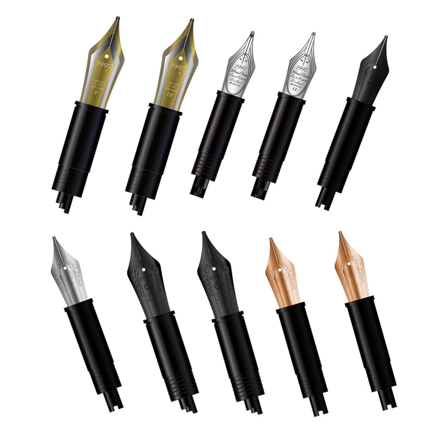 HongDian Fountain Pen Nibs — F/EF/B Replacement Tips for Pens, Spare Nibs for Office & Practice Use