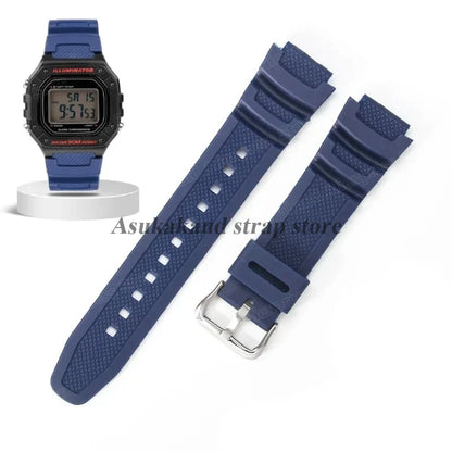 18mm Silicone Watch Strap for Casio W218H AE-1200 AE-1100 SGW-300/400 MRW-200 - Sport Resin Rubber Replacement Wristband
