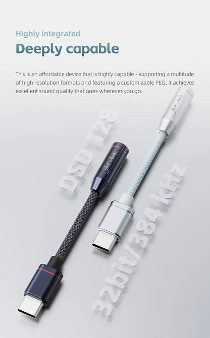 FIIO JadeAudio JA11 USB-C to 3.5mm Headphone Adapter — Hi-Res DAC Audio Cable for Phones