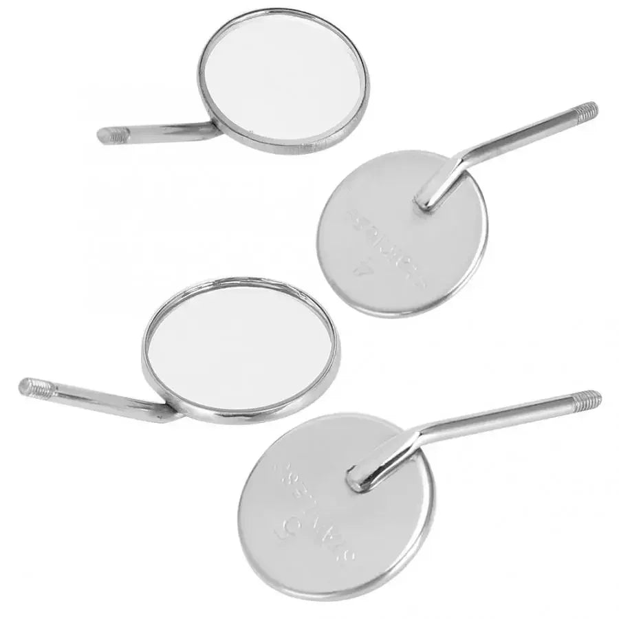 12pcs Dental Mouth Mirror Heads – Stainless Steel Cone Socket Intraoral Oral Mirrors #4 & #5
