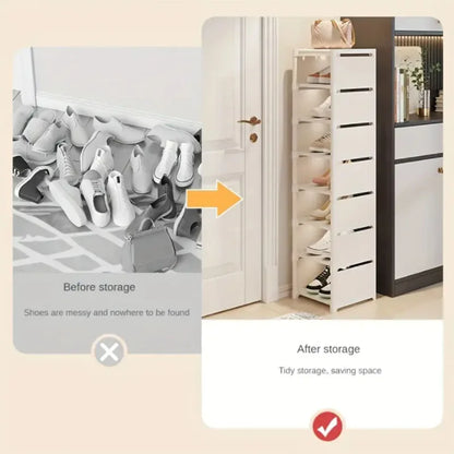 Compact Home Shoe Rack Storage Cabinet – Entry Level, Space Saving, Freely Combineable Design