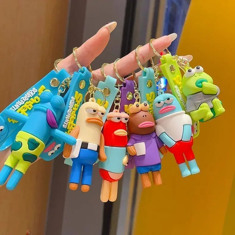 Bikini Bottom Ugly Fish Keychain - Colorful Cartoon Pendant for Car, Bag, and Festival Gifts