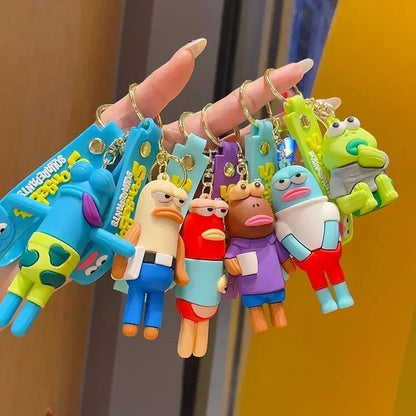 Bikini Bottom Ugly Fish Keychain - Colorful Cartoon Pendant for Car, Bag, and Festival Gifts