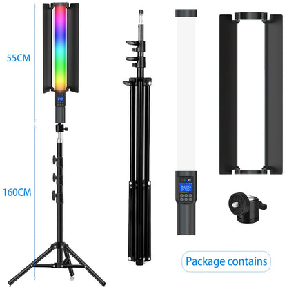 RGB Photography Video Light Stick - Colorful LED Lamp Fill Light, Handheld Speedlight with Tripod Stand for Parties