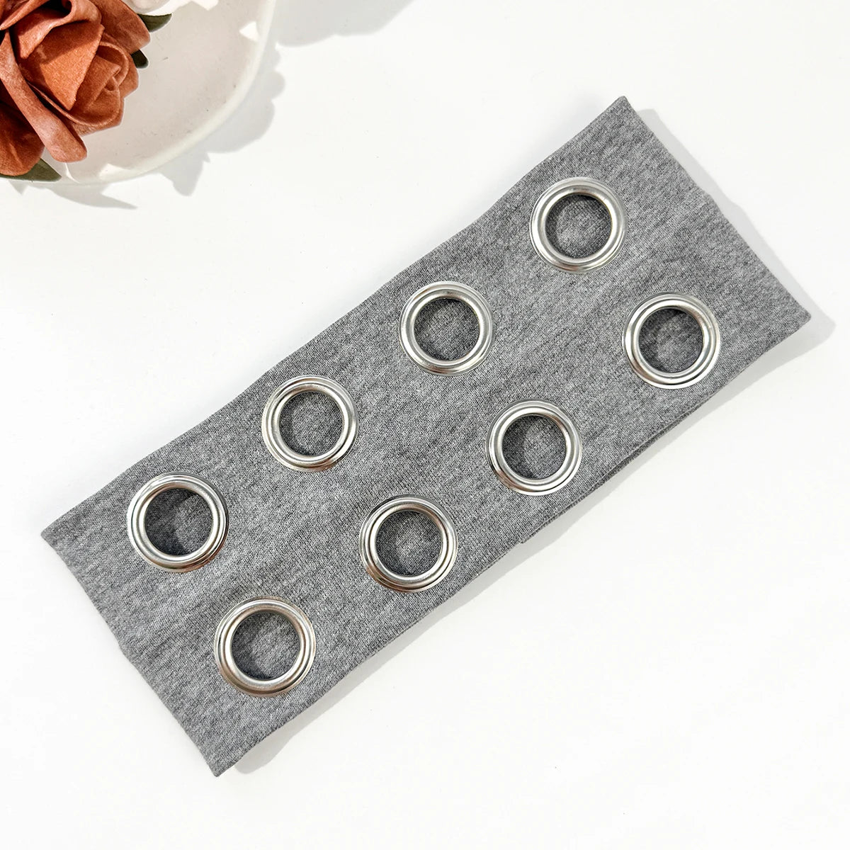 Punk Metal Hollow Eye Headband - Hip-Hop Rock Style Stretch Hair Accessory for Men & Women Music Festivals