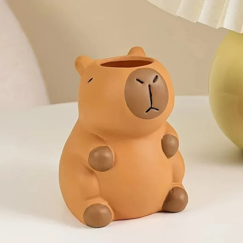 Cute Capybara Pen Holder — Makeup Brush Organizer and Desk Decor, Creative Storage for Office and Home