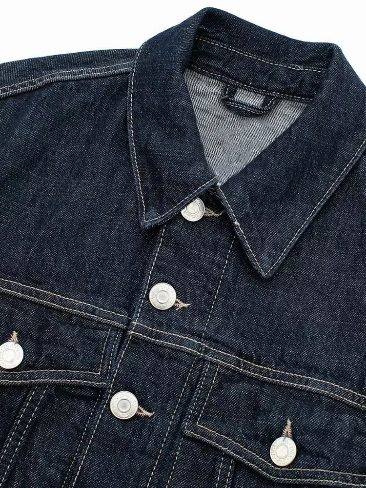 Willshela Women’s Denim Jacket – Vintage Single-Breasted, Lapel Neck, Long Sleeves, Chic with Pockets