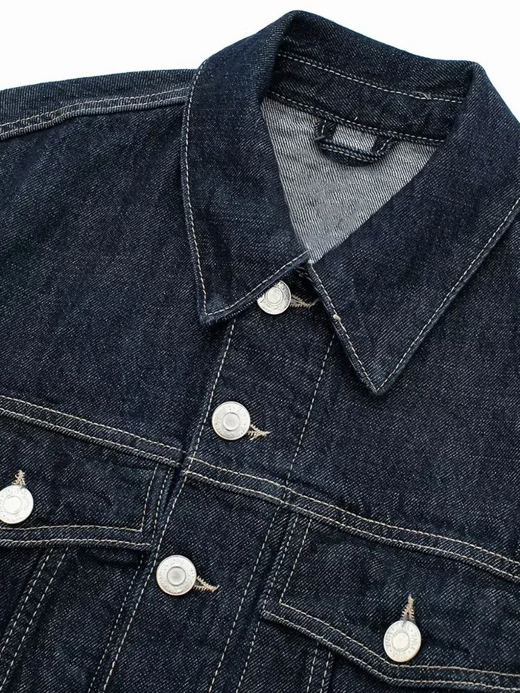 Willshela Women’s Denim Jacket – Vintage Single-Breasted, Lapel Neck, Long Sleeves, Chic with Pockets