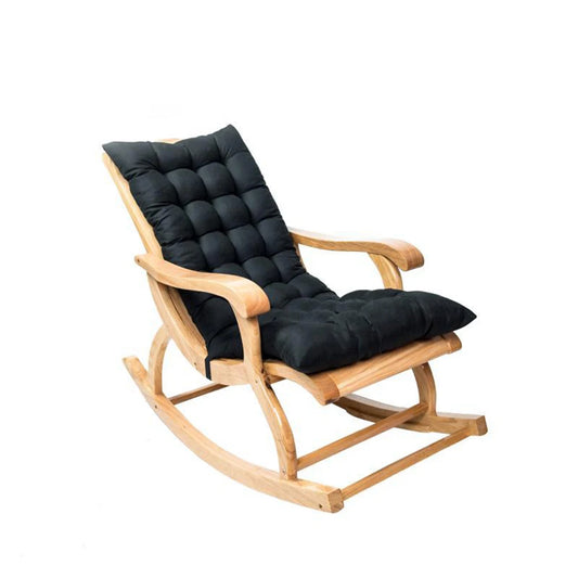 Outdoor Rocking Chair Cushion – Thick Quilted Suede Seat Pad with Pearl Cotton Filling, Soft Garden Chair Cushion with Ties