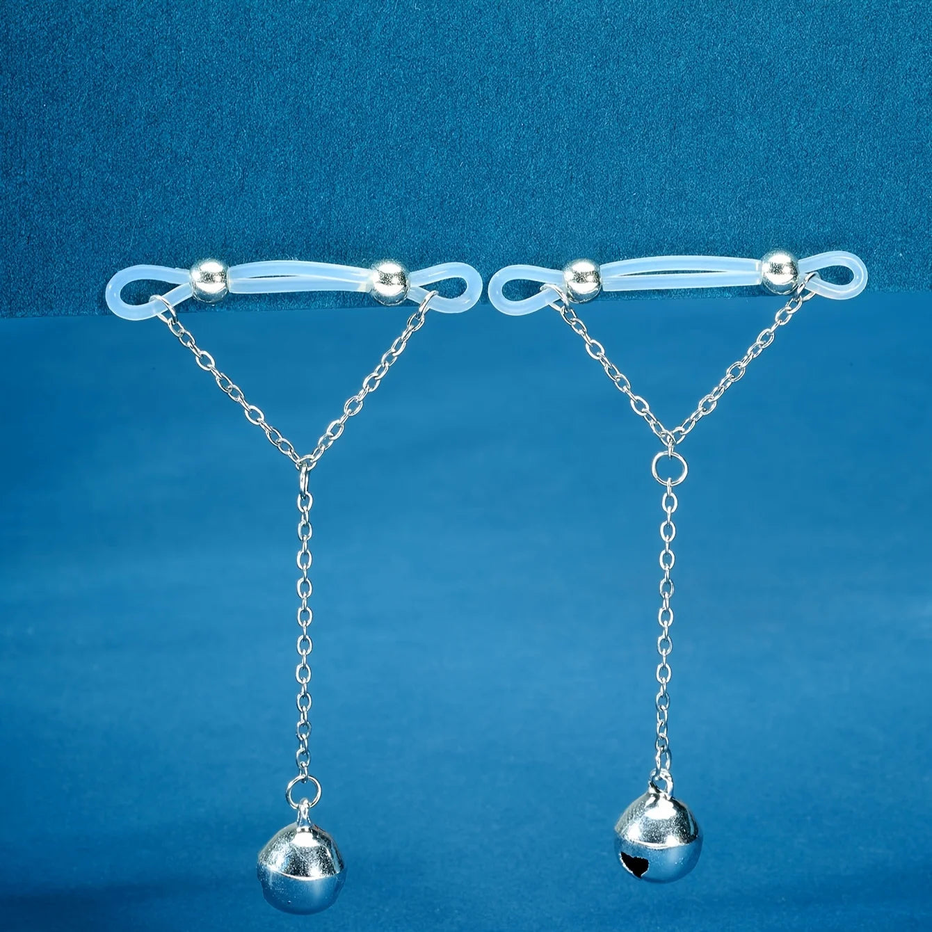 Adjustable Fake Nipple Rings - No-Pierce Acrylic Body Jewelry with Sparkling Accents for Parties & Events
