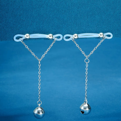 Adjustable Fake Nipple Rings - No-Pierce Acrylic Body Jewelry with Sparkling Accents for Parties & Events