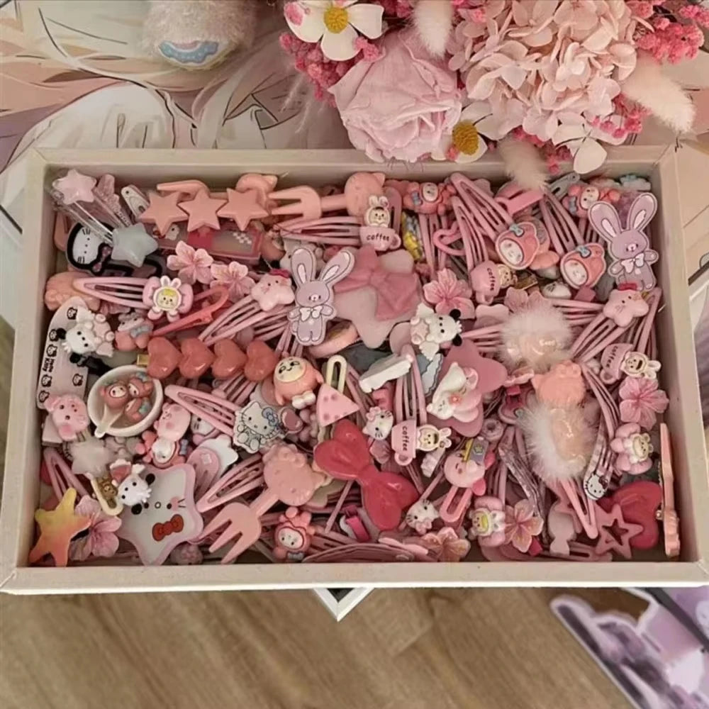 Y2K Pink Hair Clip Set - Cute Seamless Edge Barrettes Trendy Sweet Hair Accessories for Women & Girls