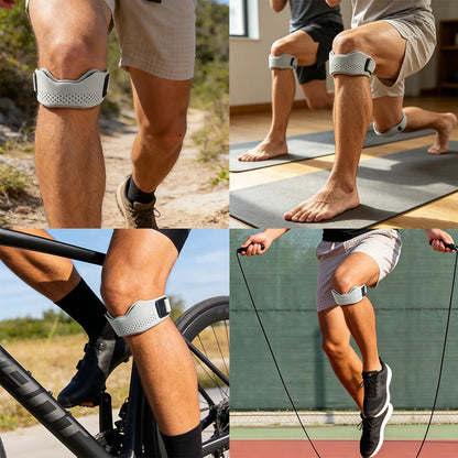 Patellar Tendon Support Strap - Adjustable Silicone Knee Support for Running, Tennis & Sports